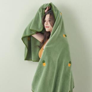全棉比纯棉吸水速干珊瑚绒洗澡毛巾情侣款 浴巾女高级家用2021新款