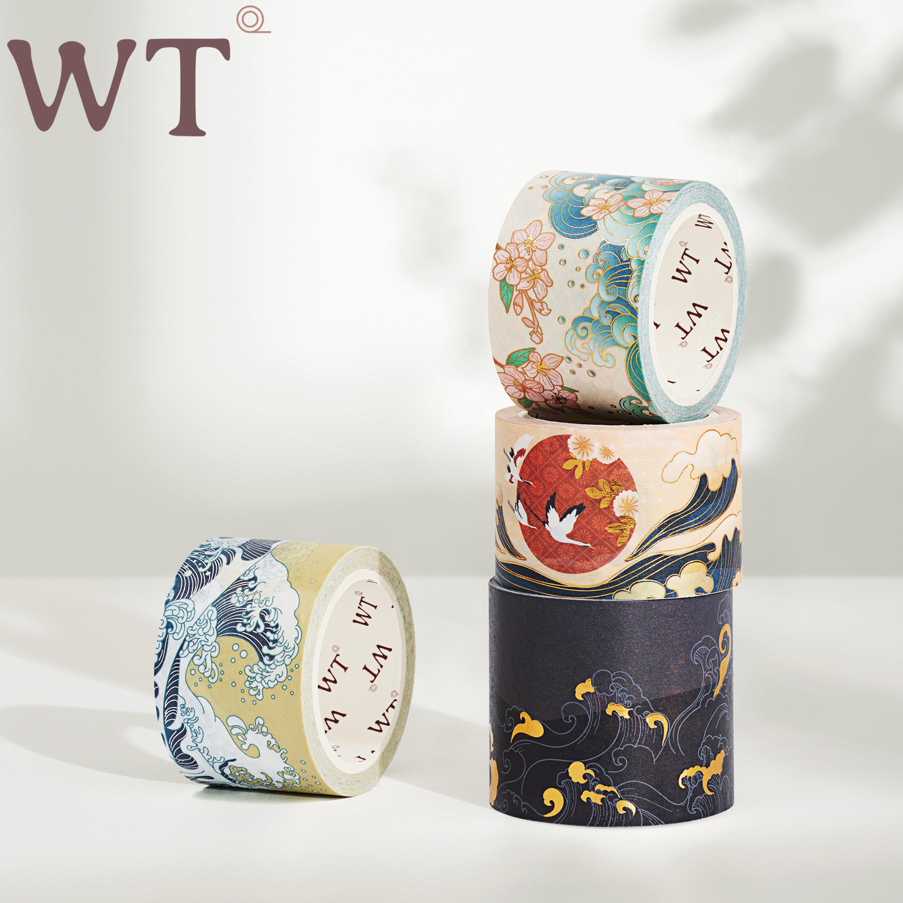 WT品牌原创云岸石浪烫金手帐和纸胶带装饰手工少女国风Ins