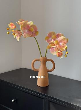 复古蝴蝶兰 兰花仿真花红色粉色绿色假花摆设装饰客厅家居插花