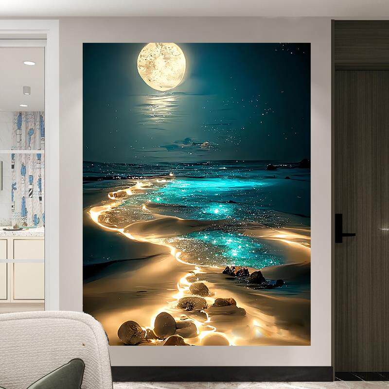 梦幻治愈系竖版背景布挂布沙发背景墙装饰画墙布卧室宿舍挂画布艺