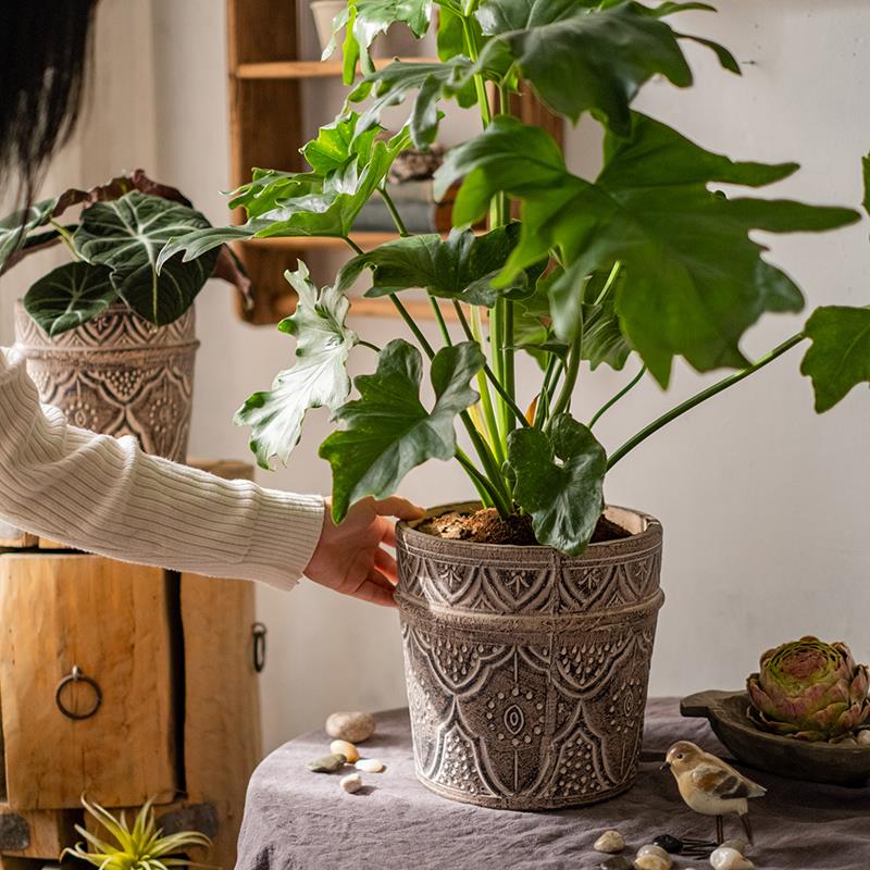 掬涵经典元素红陶花盆花器透气土培绿植种植插花阳台花园艺术花瓶