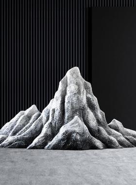 雪山假山仿真石头庭院公园装饰售楼部景观石店铺展厅橱窗景观摆件