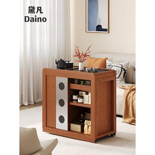 覆古茶几可移动实木茶柜客厅小公寓茶几一体式全自动2025新款