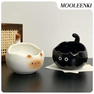 慕伦奇原创玄关收纳置物架陶瓷摆件首饰钥匙化妆品收纳乔迁新居