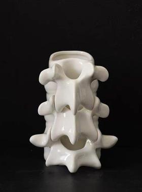 出口外贸捡漏脊椎咖啡杯创意陶瓷水杯 骨骼花瓶摆件