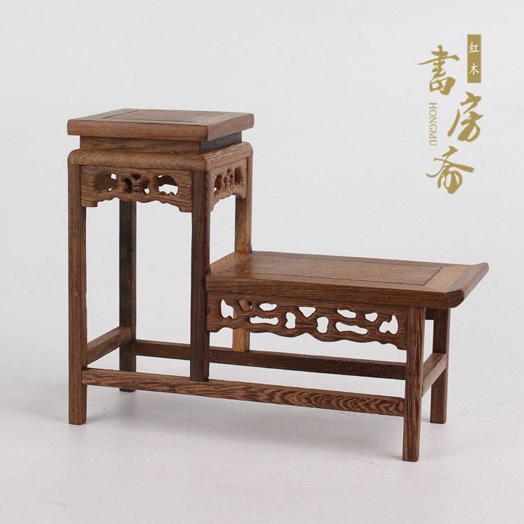 红木紫砂壶架茶具架小博古架摆件置物架鸡翅木多宝阁创意家居饰品