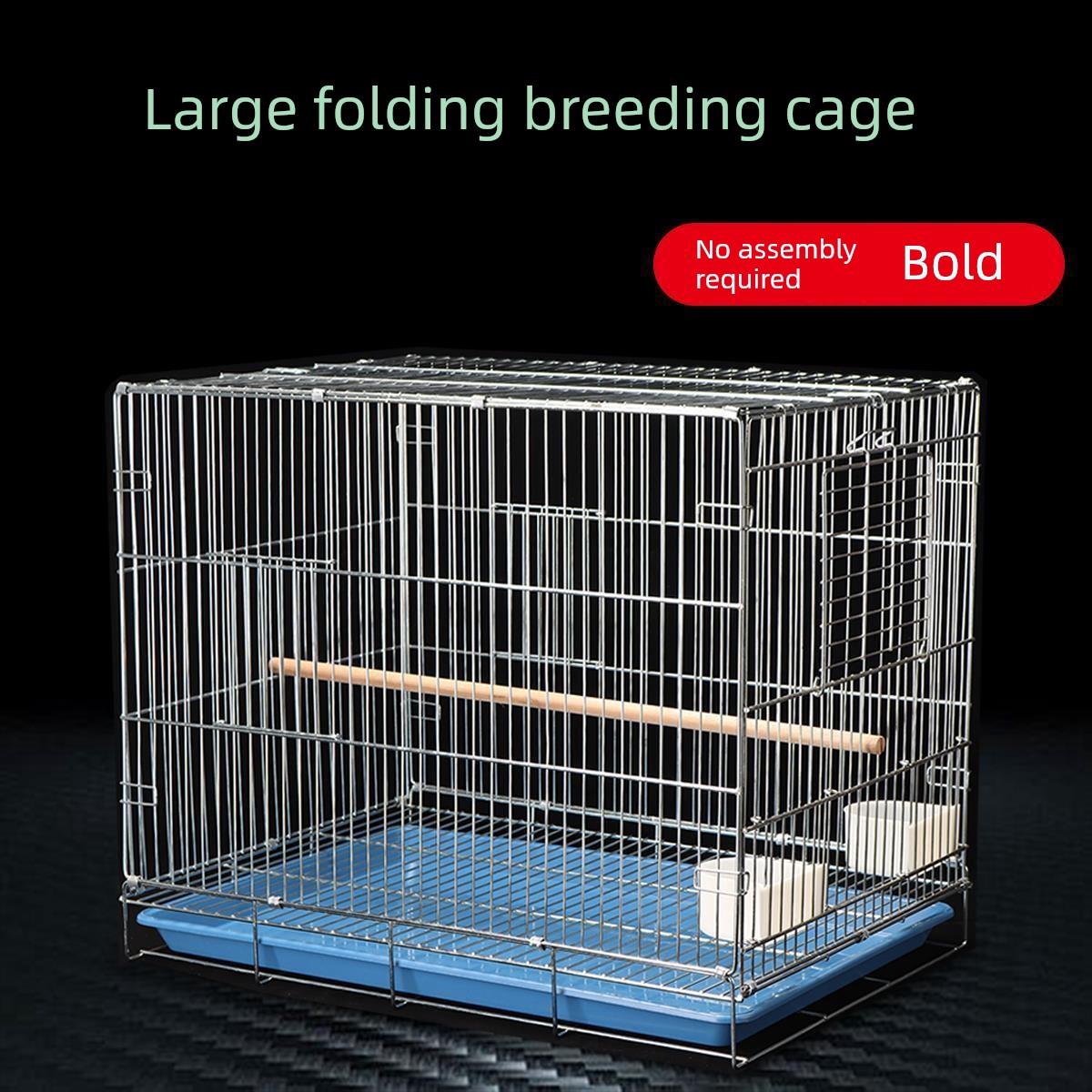 虎皮鹦鹉加粗繁殖鸟笼中大型电镀八哥牡丹玄凤养殖折叠金属鸟笼子