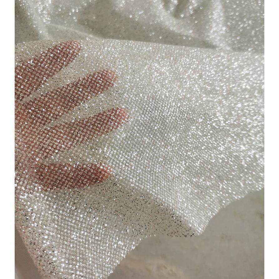 特密银白色香槟金色喷金银闪亮婚纱礼服场景布置硬网纱面料布料