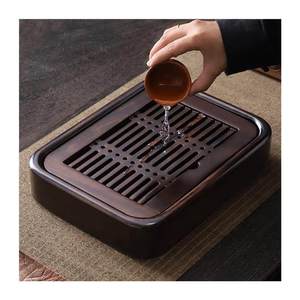 中式底蕴手工精制豪峰2024新款小型家用办公黑檀实木干泡茶台一人