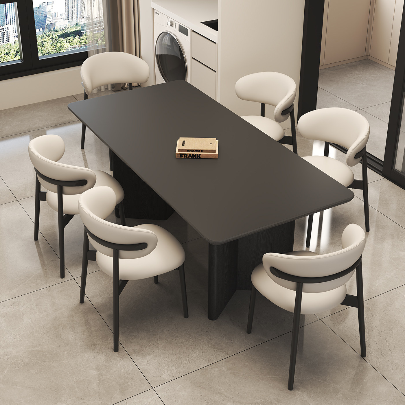 轻奢意式极简小户型长方形家用现代简约风岩板餐桌椅组合吃饭桌子,住宅家具,岩板餐桌,淘宝优惠券,粉丝福利购,淘宝优惠卷