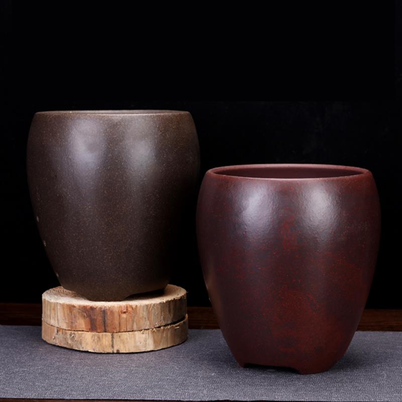 紫砂花盆家用精品圆口龙蛋兰花君子兰蝴蝶兰蕙春兰桌面绿植中国风