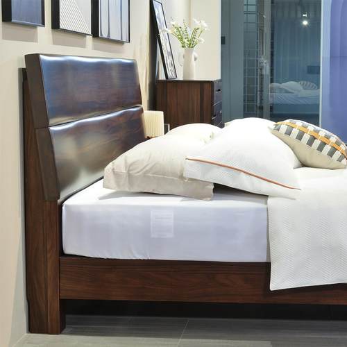 黑胡桃木全实木床1.8米主卧新中式双人床1.5大板厚重原木现代简约