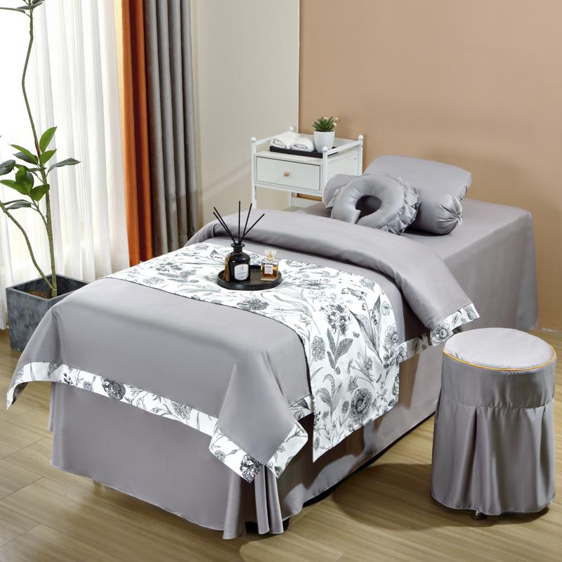 夏季天丝美容床罩四件套高档按摩院美体采耳欧式简约通用定制logo