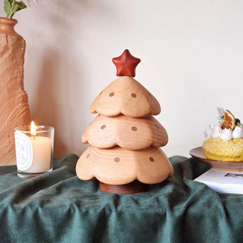 山舍｜圣诞树收纳盒 实木桌面摆件 送朋友闺蜜创意礼物