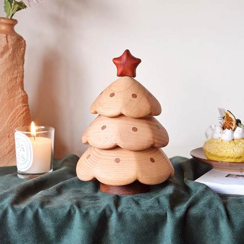 山舍｜圣诞树收纳盒 实木桌面摆件 送朋友闺蜜创意礼物