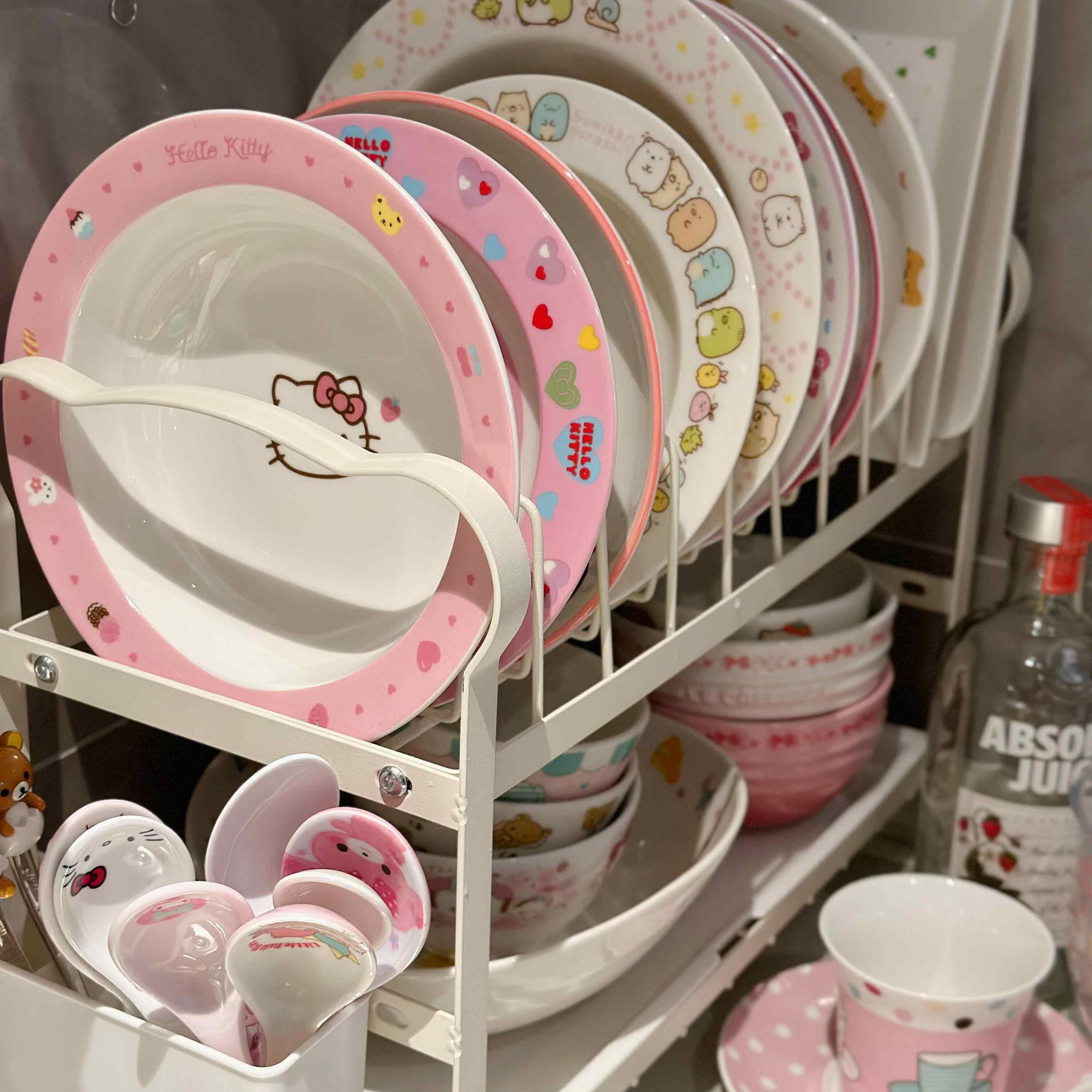 厨房台面碗碟收纳层架沥水碗架大容量整体橱柜分层调味罐架子多功