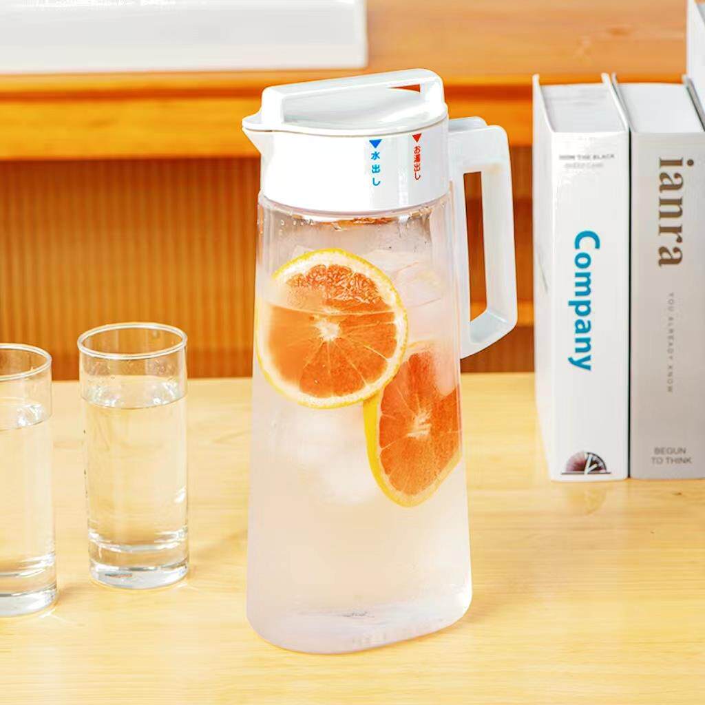 ASVEL日式冷水壶家用凉水壶大容量塑料耐高温带滤网纯色冷萃茶壶