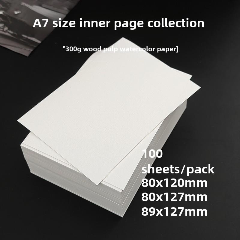 A7系列纸砖 300g水彩纸活页手帐本替芯内页水彩画染卡书签绘画纸