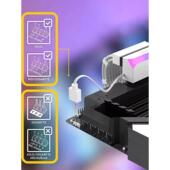 计算机电源主板24Pin适配器Argb发光直角电源转向接头行走回线器