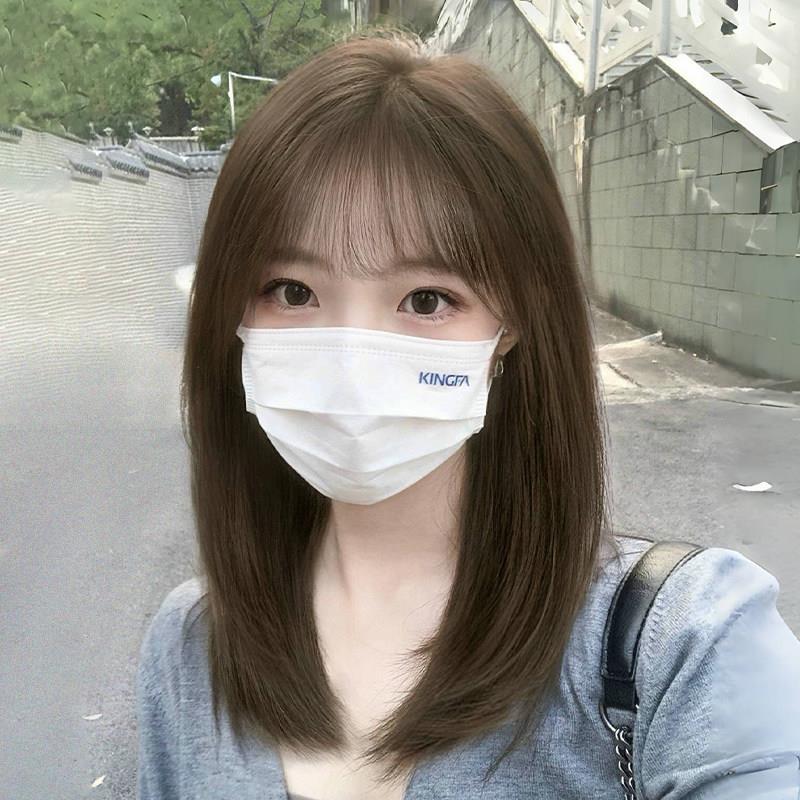 假发女中长发自然彷真发全真人发全头套式锁骨发减龄整顶假发头套
