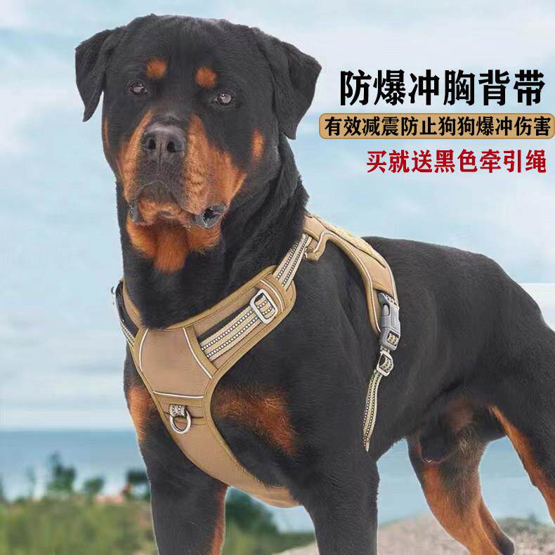 牵引绳防爆冲大狗背心式胸抱婴袋金毛拉布拉多中大型犬遛狗绳狗炼