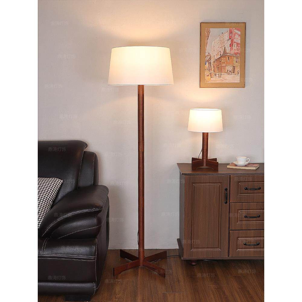 定涛新中国风实木落地灯瓦比萨比风格民宿别墅客厅卧室装饰大气垂