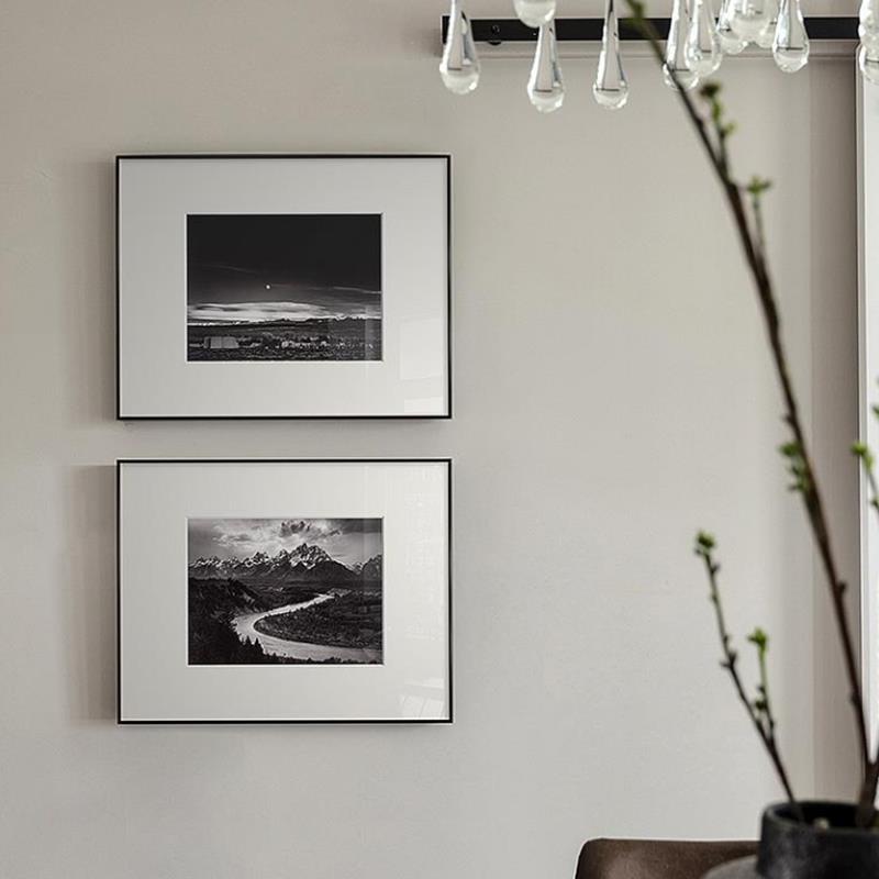 安塞尔亚当斯小众艺术挂画黑白摄影装饰画复古风景客厅工作室摆画