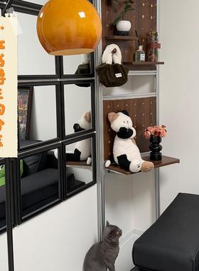 木目iwood 顶天立地洞洞板置物架 免打孔黑胡桃色铝型材收纳架