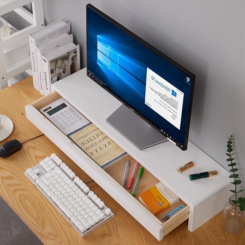 电脑增高架桌面台式显示器笔记本办公室ins风屏幕抽屉收纳置物架