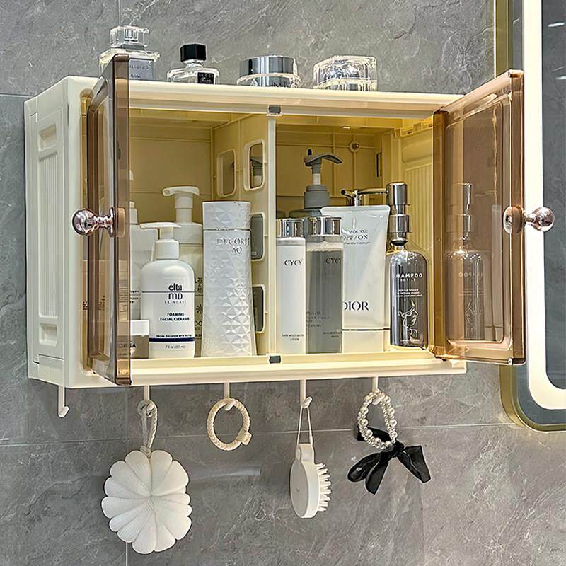 化妆室化妆品置物架免打孔壁挂式浴室墙上防水洗漱用品收纳柜盒子