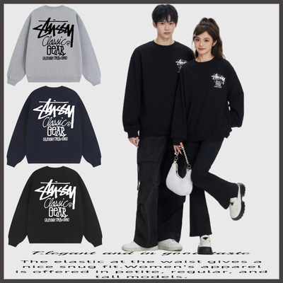 瑞斯图西卫衣STU经典logo美式圆领加绒卫衣潮百搭卫衣男女款