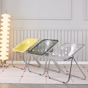 店凳子 速发亚克力透明折叠椅家用拍照椅子户外台椅休闲餐椅服装