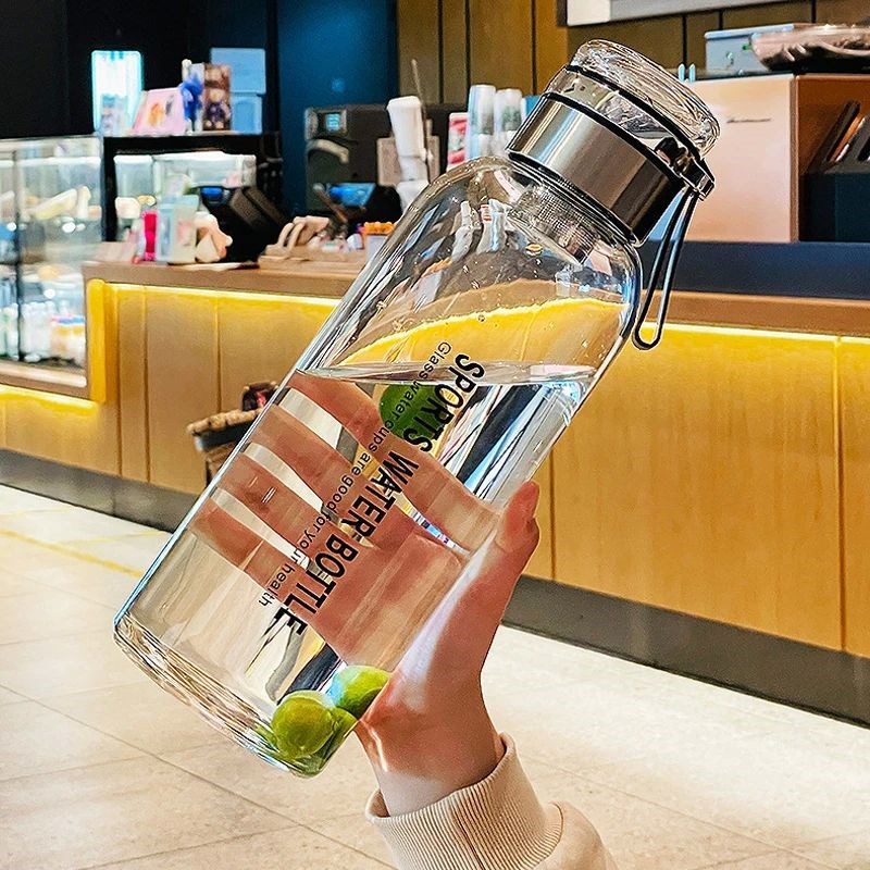 Sporats Glass Water Bottle 2L Capacity Free Cup Cover (with
