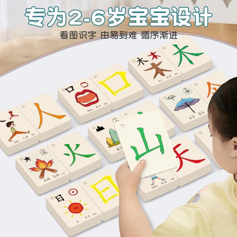 250PCS/set Learning Chinese Words LanJguage Flash Cards Kids
