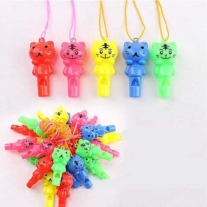 10PCS Random style Cute Animal Cat PlastLic Whistle Referee
