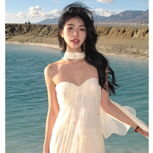 礼服高端轻奢小众海边度假风 NALYSA超仙女抹胸连衣裙2025夏新款
