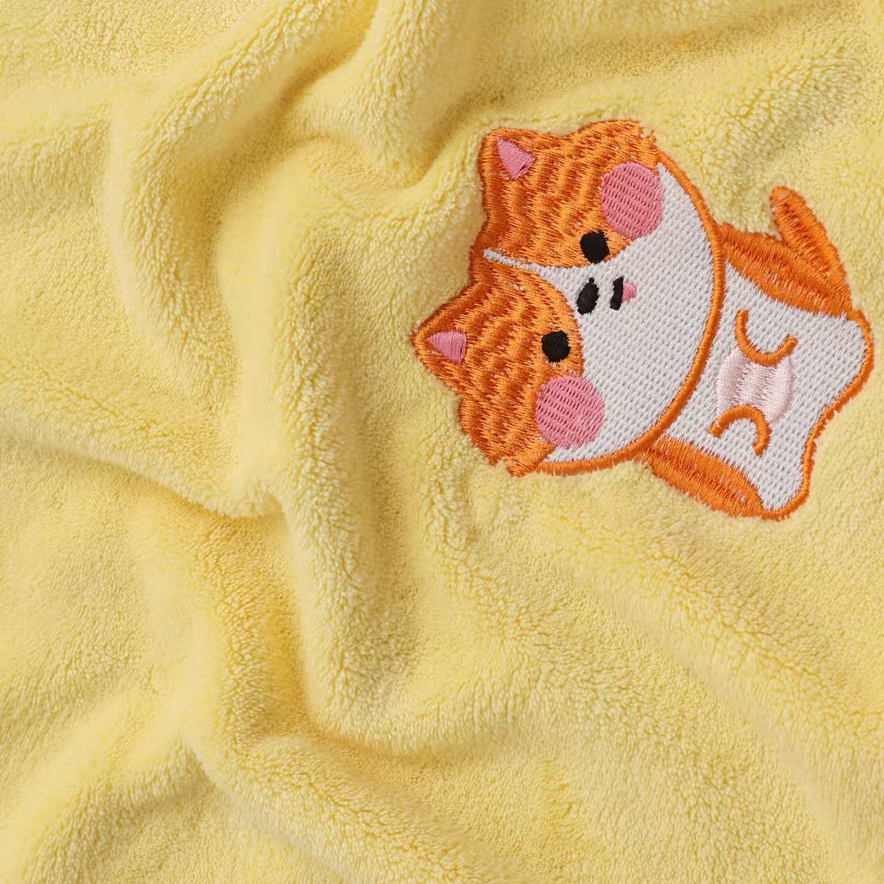 珊瑚绒包边正方形宝宝新生儿洗澡柔软舒适吸水速干不掉毛婴儿浴巾