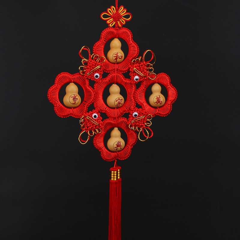 中国结挂件升级款小五福新年春节过年客家居厅装饰手工编中国风