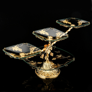 欧式水果盘家用现代客厅茶几网红创意KTV个性甜品三层蛋糕托盘盆