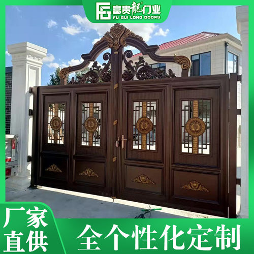 现代别墅铝艺防盗大门 欧式庭院铝合金大门 庭院美观铝艺大门