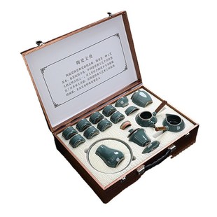 特y色蜜釉高档商务礼品实用家用泡茶具 哥窑开片陶瓷功夫茶具套装