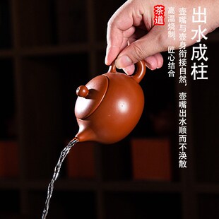 潮州大红袍朱泥紫砂壶大容量茶壶可断水手工壶西R施壶家用功夫茶