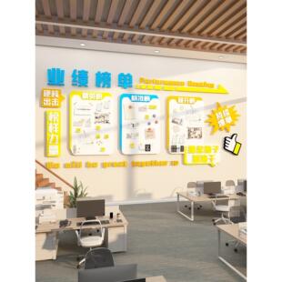 销售业绩布告栏展示板员工风格文化荣誉企业办公室布局墙面装饰