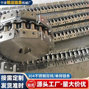 304不锈钢双排链条C2052大滚珠输送链单排工业输送板式 刮板机链条