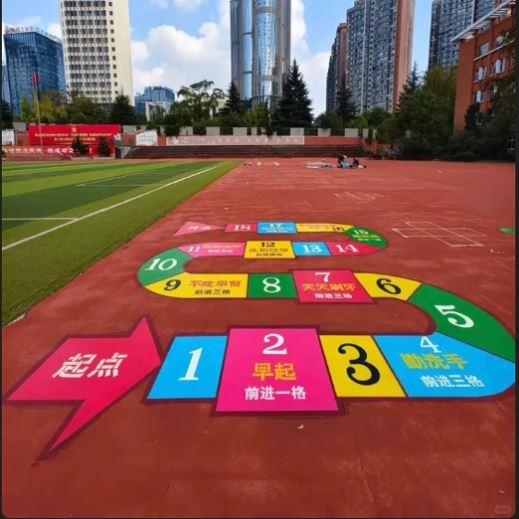 地面游戏喷漆模板校园跳房子石头剪刀布萝卜蹲地板喷绘涂鸦空心字