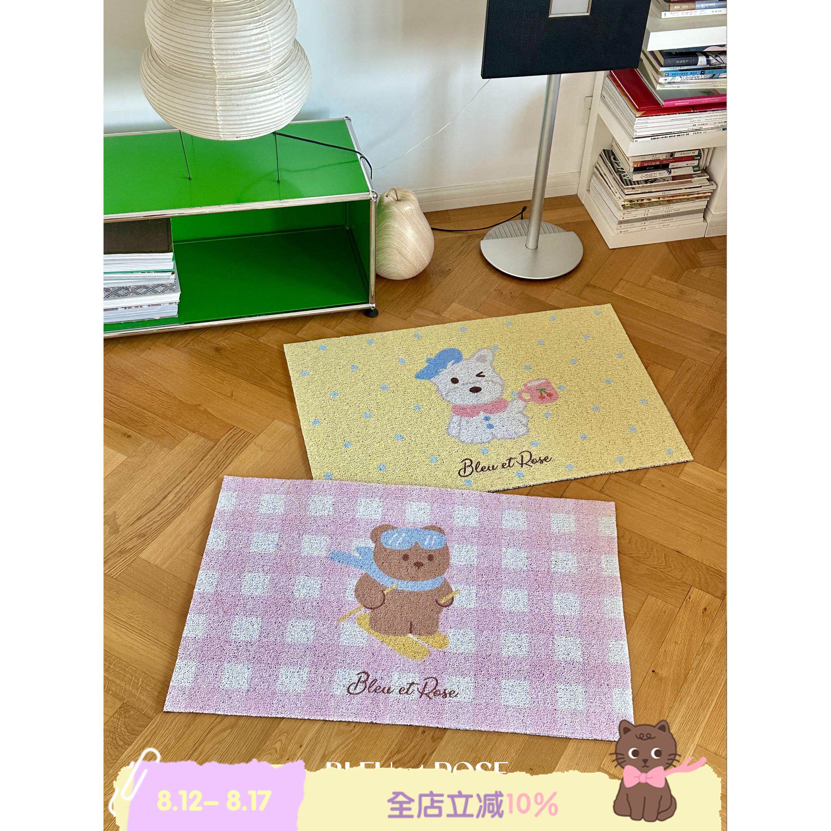 蓝玫瑰【动物园】原创卡通地毯吸水线圈防滑门垫厨房地板垫