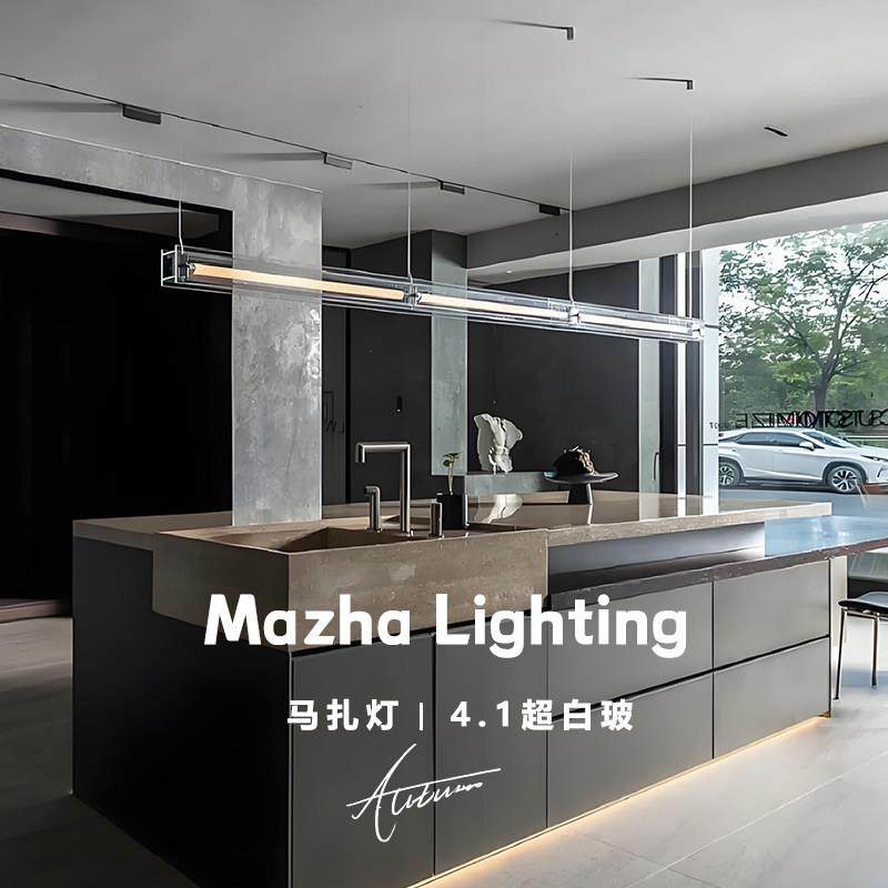 光映 极简餐厅吊灯工作室几何岛台吊灯设计师吧台玻璃长条马扎灯,家装灯饰光源,餐厅吊灯,淘宝优惠券,粉丝福利购,淘宝优惠卷