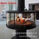 定制真火燃木柴火炉家用现代简约钢板别墅民宿取暖欧美式 壁炉