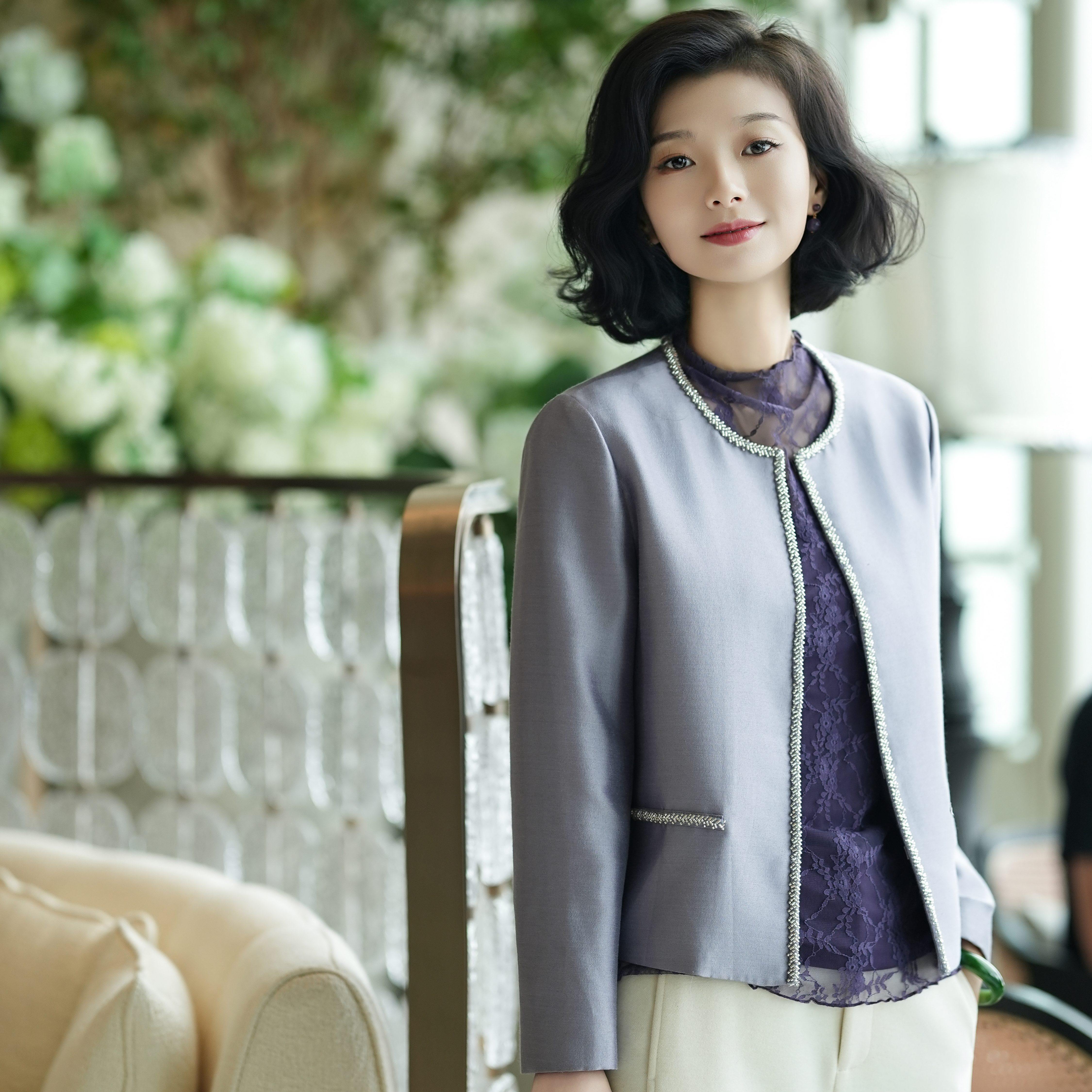 西子/【璀璨人生】32姆米丝毛定染小香风手工钉珠外套女/WTTJ270