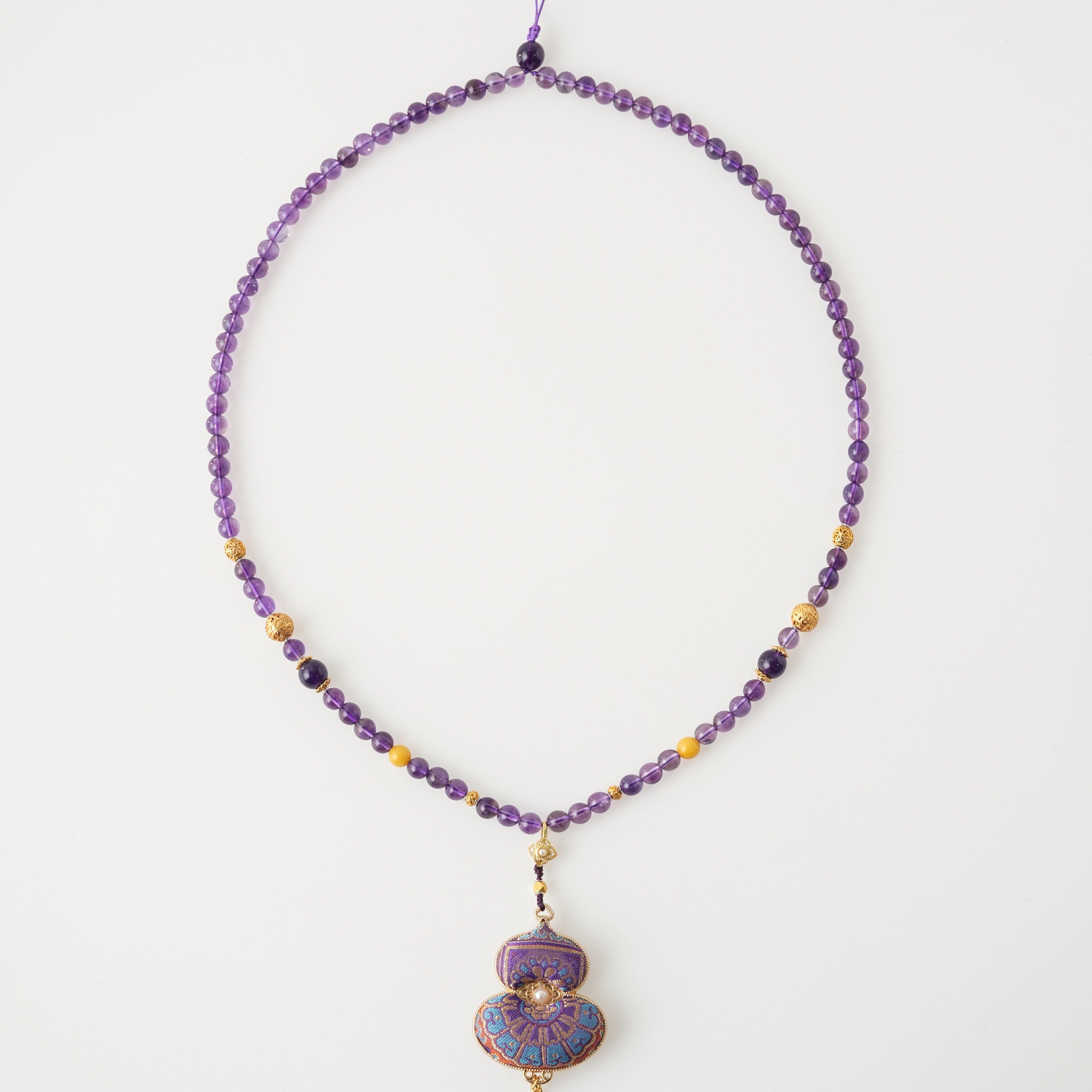 西子/【有禄】新中式高级质感手工非遗宋锦葫芦吊坠项链/SSHXL010